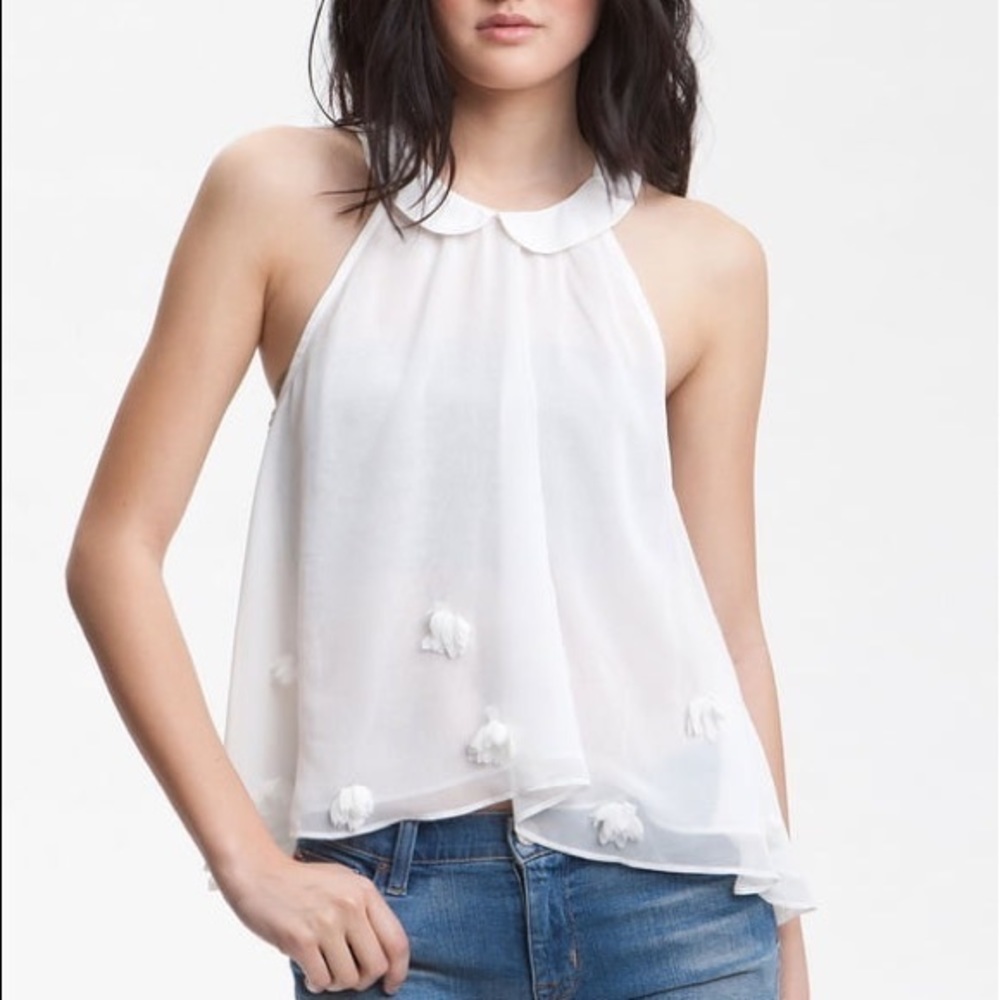Free People 'Disco Heaven' Flower Applique Top Size L